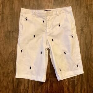 White/Navy Big Boys' Ralph Lauren POLO Classic Fit Chino Short